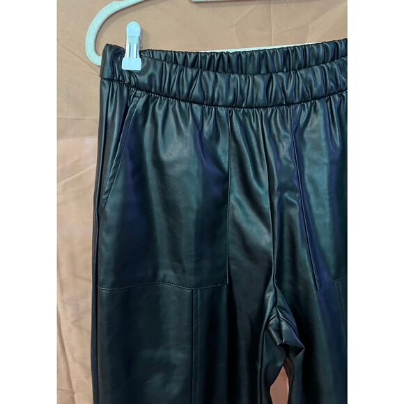 Gap Women’s Black High Rise Vegan Leather Straight Pull-On Pants, Sz Small Tall - Picture 10 of 11